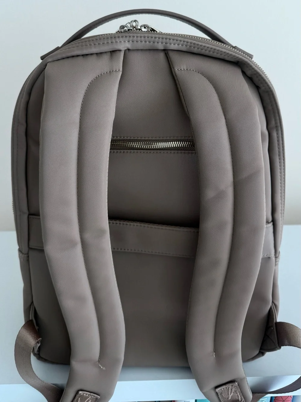Vélez Multi-Compartment Nylon Laptop Backpack Taupe - Like New!